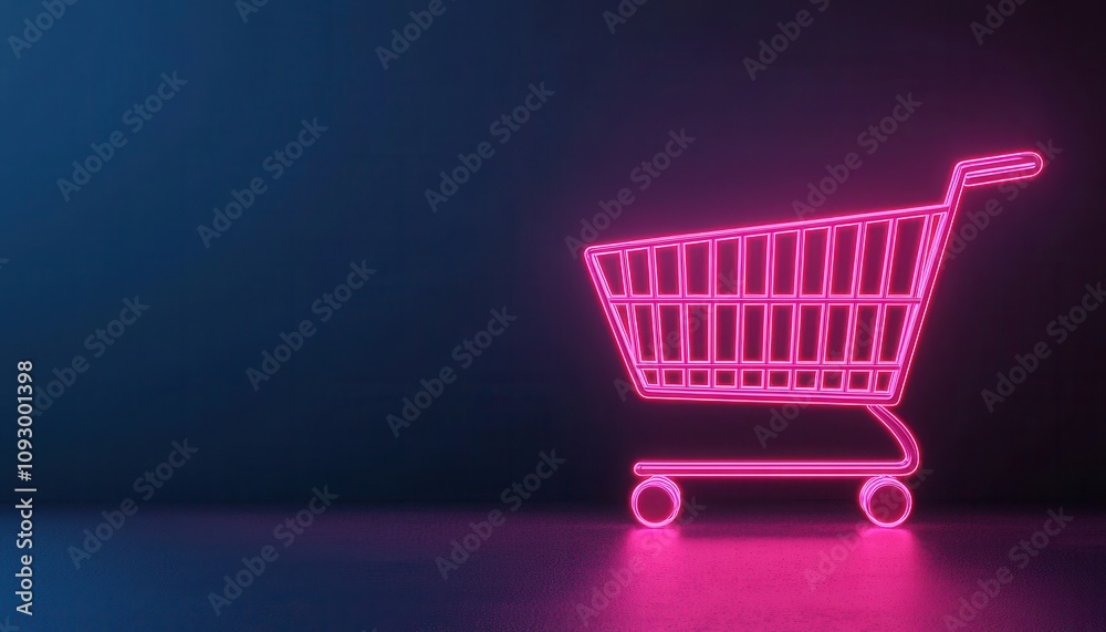 Cyber Monday banner, digital shopping elements with glowing effects, 3D illustration Cyber Monday banner, digital shopping elements with glowing effects, 3D illustration