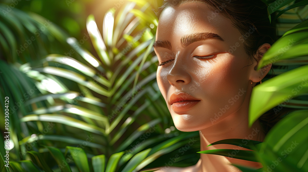 Moringa Oil for Healthy Skin in a Green Tropical Garden with Fresh Moringa Leaves for Ultimate Hydration Moringa Oil for Healthy Skin in a Green Tropical Garden with Fresh Moringa Leaves for Ultimate Hydration