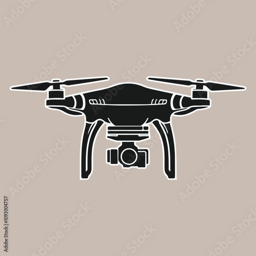  Drone with camera. Icon for design. drone Mavic 3 Pro silhouette vector illustration 
