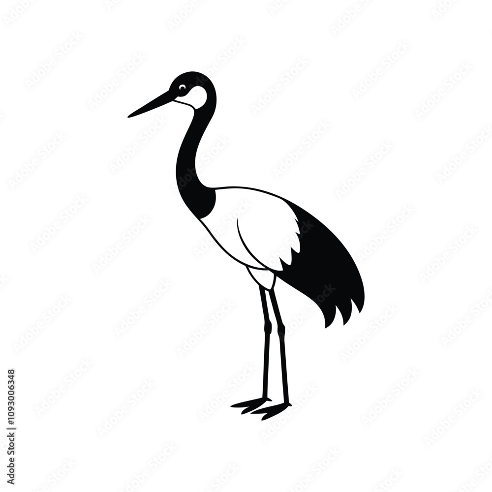 Obraz premium Adorable Cute Crane Vector Illustration