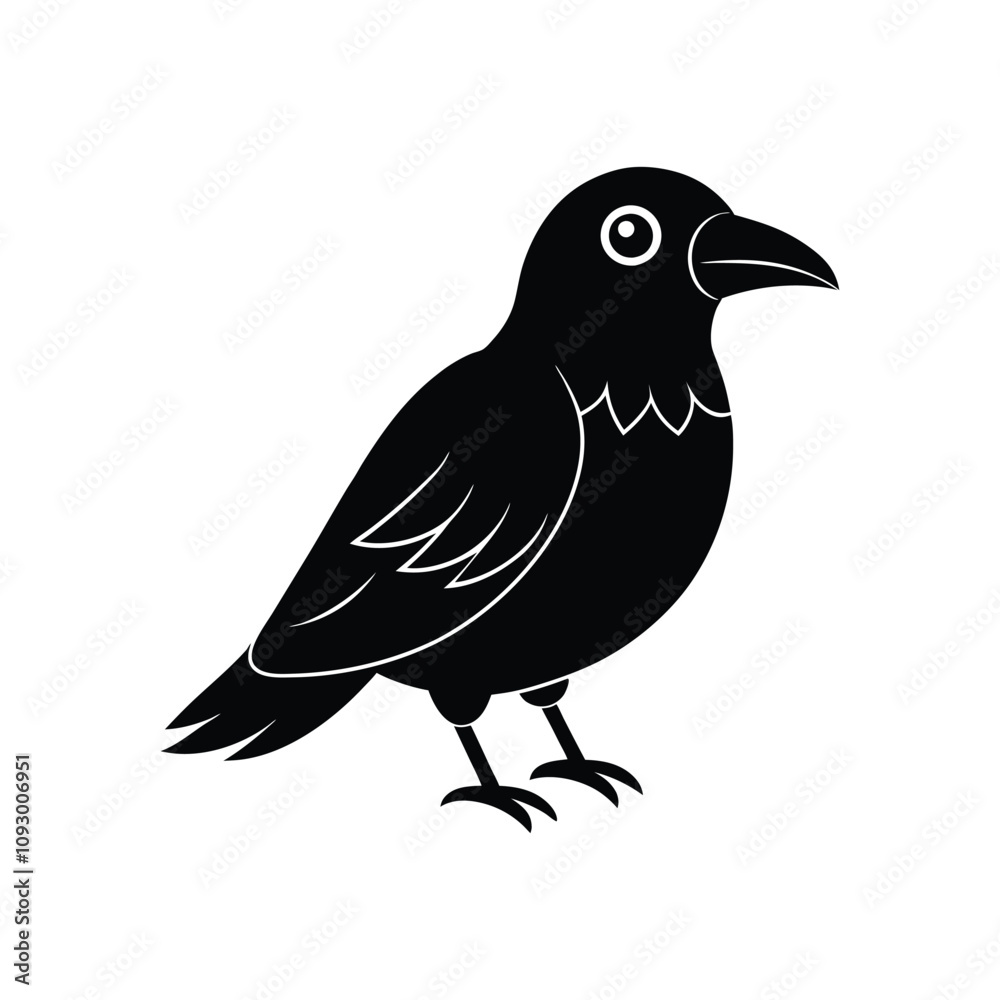 Fototapeta premium Cute Crow Vector Illustration - Adorable Bird Design