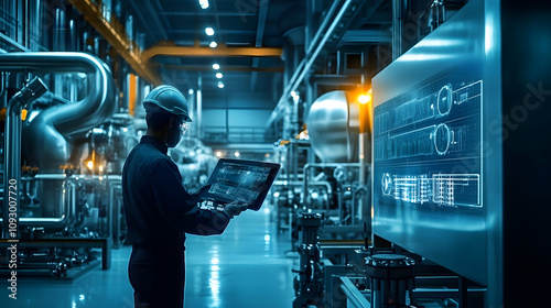 Engineers monitoring advanced water filtration systems, ensuring the removal of contaminants and pathogens