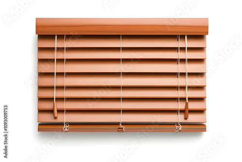 Wooden Horizontal Blinds Mockup isolated on white background photo