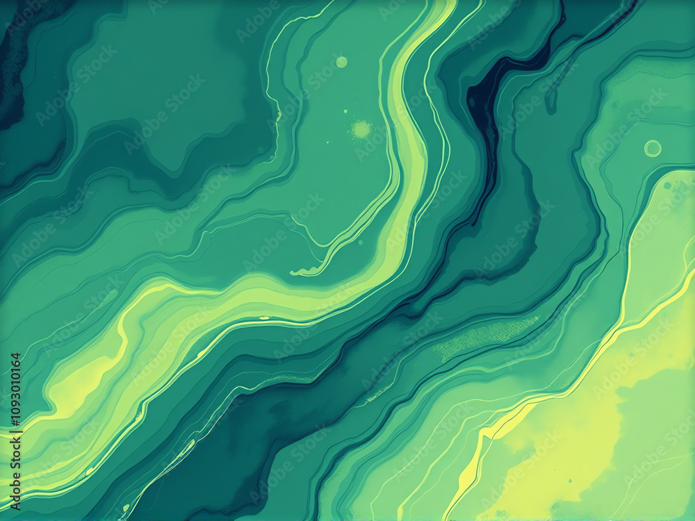 Abstract nature-inspired pattern featuring green and yellow fluid shapes in a harmonious flow Abstract nature-inspired pattern featuring green and yellow fluid shapes in a harmonious flow