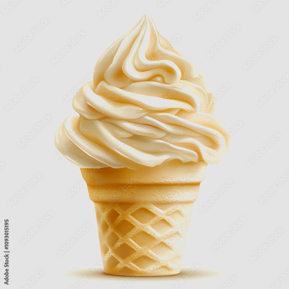 Creamy Soft Serve Ice Cream in a Crisp Cone with Swirls of Deliciousness, Perfect for Summer Treats and Sweet Dessert Cravings Creamy Soft Serve Ice Cream in a Crisp Cone with Swirls of Deliciousness, Perfect for Summer Treats and Sweet Dessert Cravings