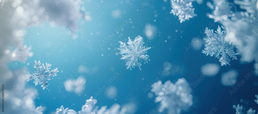 frozen snow ice texture background, snowflakes 22