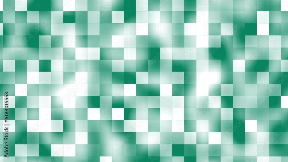 Teal and white squares create a dynamic blurred mosaic pattern. Great for backgrounds, graphic design projects, and modern artistic concepts. 4k animation Teal and white squares create a dynamic blurred mosaic pattern. Great for backgrounds, graphic design projects, and modern artistic concepts. 4k animation