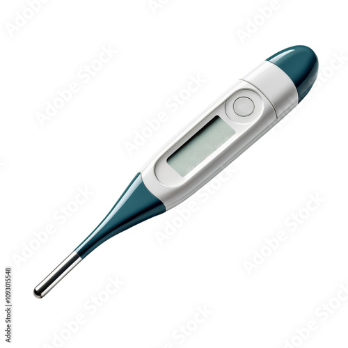 Electronic thermometer front view transparent background image