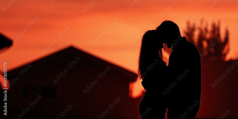 A romantic silhouette of a couple sharing a tender moment against a breathtaking sunset backdrop, beautifully showcasing love, connection, and the beauty of nature. A romantic silhouette of a couple sharing a tender moment against a breathtaking sunset backdrop, beautifully showcasing love, connection, and the beauty of nature.
