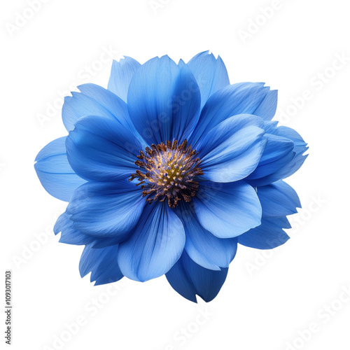 ​Blue flowers, front view, transparent background image