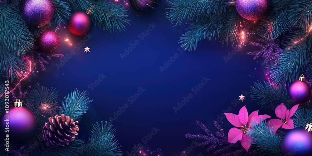 Christmas background with a purple and blue color scheme Christmas background with a purple and blue color scheme
