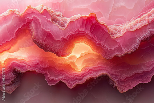 Rose quartz shades mixed with glowing vibrant layers photo