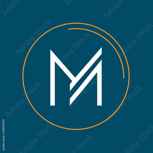 M logo. CMYK color mode. Editable color. Vector EPS file. Free font used. Easy to download.