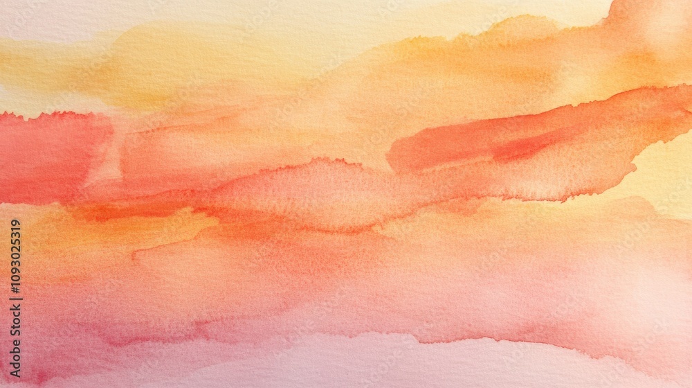 Fototapeta premium Abstract Watercolor Painting with Orange, Red, and Yellow Hues