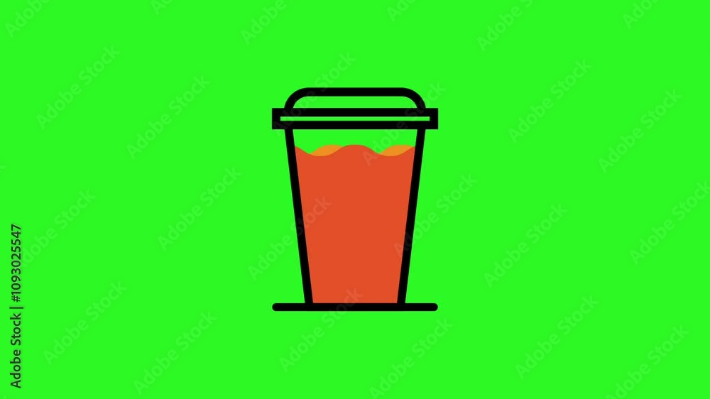 Looping animation of water moving in a cup, glass, container, or mug. Animation of waiting, loading, or processing. Green background Looping animation of water moving in a cup, glass, container, or mug. Animation of waiting, loading, or processing. Green background