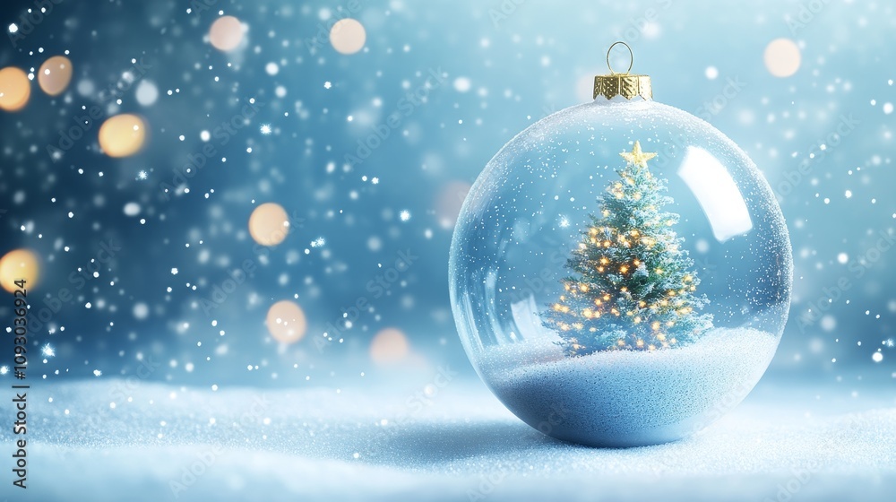 Christmas tree in glass ball Christmas tree in glass ball