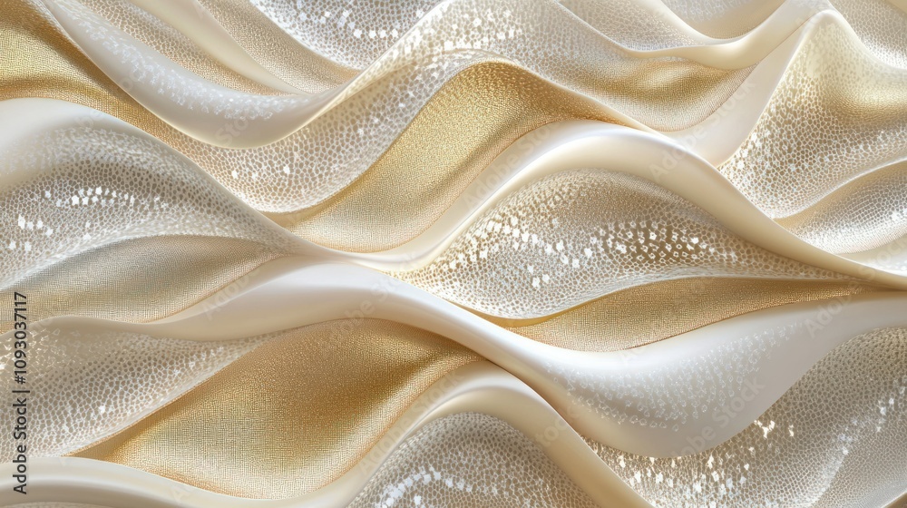 An intricate design featuring a metallic golden gradient from light beige to pearly white, enhanced with a subtle lattice-like pattern in radiant gold. Wide angle lens. An intricate design featuring a metallic golden gradient from light beige to pearly white, enhanced with a subtle lattice-like pattern in radiant gold. Wide angle lens.