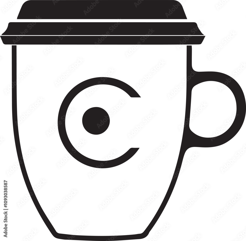 High-Quality Mug Icon Vector Art in Silhouette Style High-Quality Mug Icon Vector Art in Silhouette Style