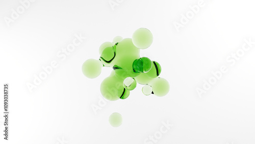 3D illustration abstract liquid smooth volume object with transparent material photo