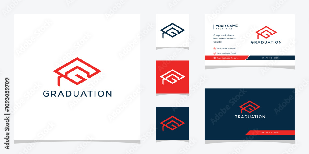 Initial Letter G for Graduation Cap Education Logo Design Initial Letter G for Graduation Cap Education Logo Design