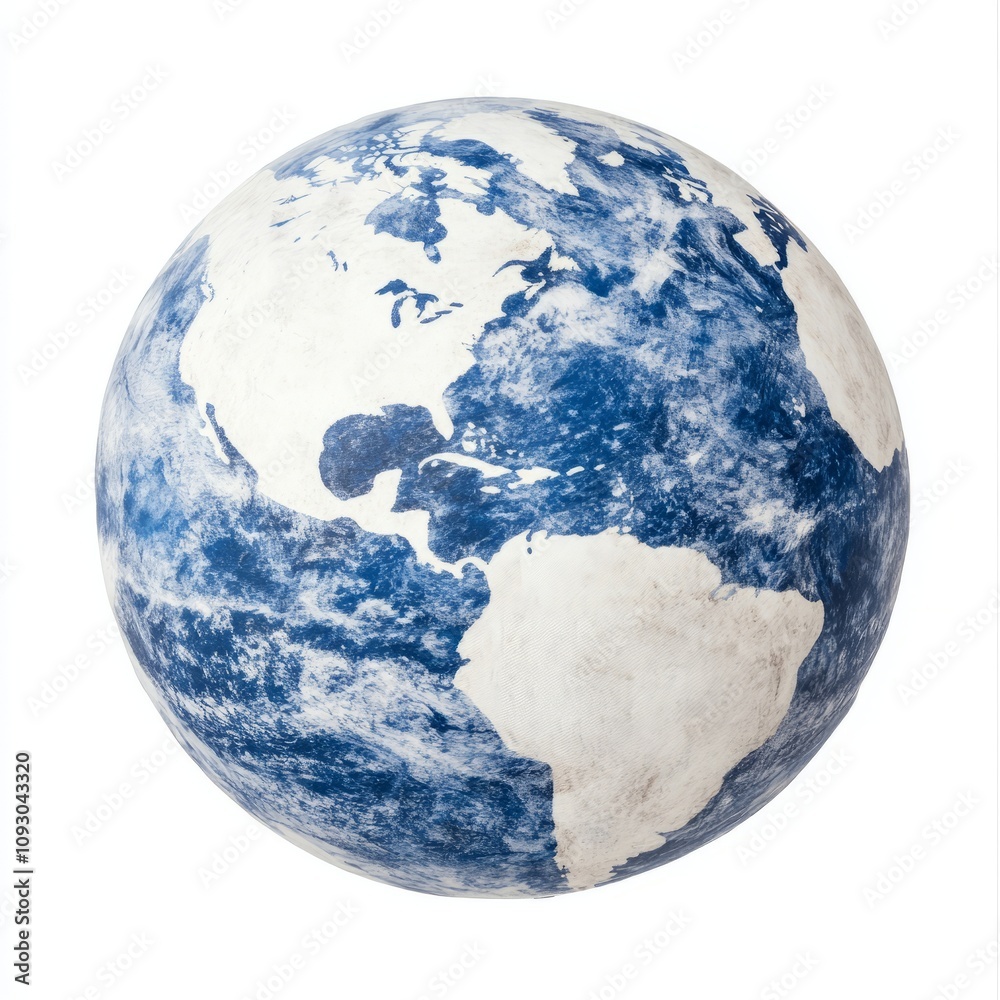 Detailed view of Earth, continents, oceans, and clouds. Detailed view of Earth, continents, oceans, and clouds.