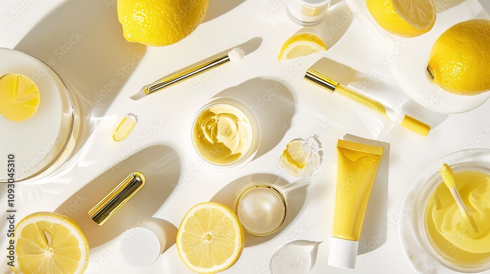 Lemon Cosmetics on a White Background - a fresh and vibrant visual. The lemon-themed products stand out against the clean white backdrop. Lemon Cosmetics on a White Background - a fresh and vibrant visual. The lemon-themed products stand out against the clean white backdrop.