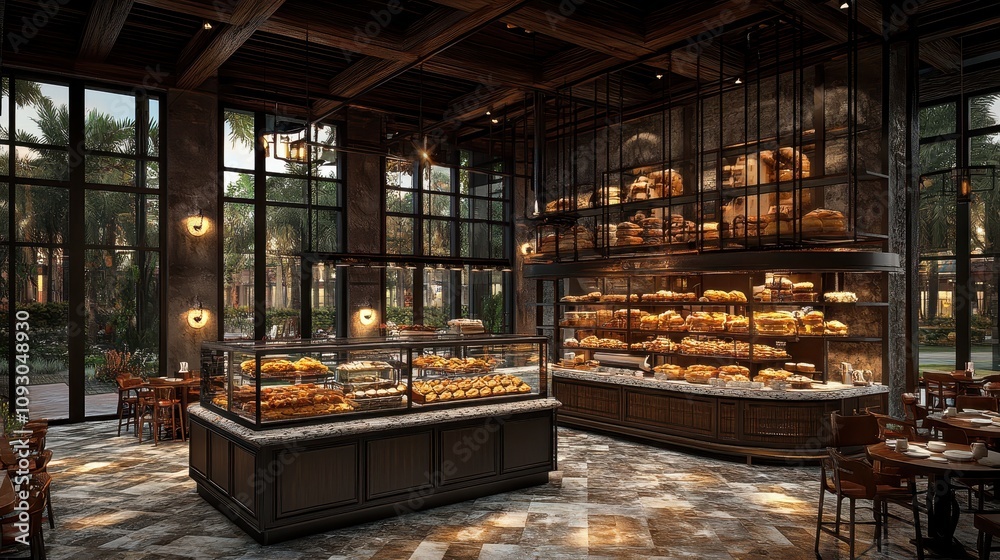 Luxurious Bakery Interior Bread Pastries Cafe Design Luxurious Bakery Interior Bread Pastries Cafe Design