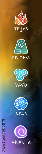 Elemental Energies in Sanskrit Vector Vertical