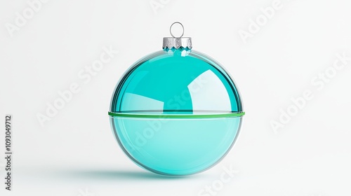 Creative home decor idea transparent aqua globe ornament modern living room product photography minimalist style