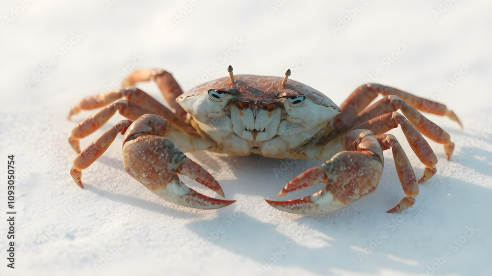 8K Sea Animals Background with a Sea Crab Walking on Fine Sand 8K Sea Animals Background with a Sea Crab Walking on Fine Sand