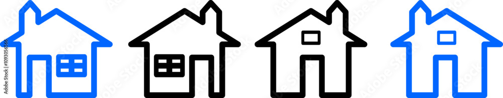 Home icon. symbol of House or Building with trendy flat line style icon for web site design, logo, app, UI isolated on white background. vector illustration Home icon. symbol of House or Building with trendy flat line style icon for web site design, logo, app, UI isolated on white background. vector illustration
