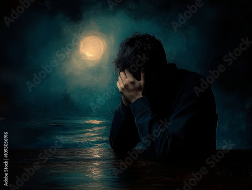 Portrait of person who feeling depress