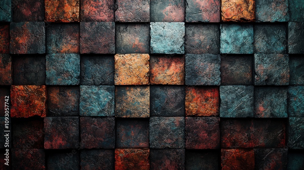 A visually striking image of a dimensional checkerboard pattern made with cubes that display an earthy rust color scheme, emphasizing texture and depth. A visually striking image of a dimensional checkerboard pattern made with cubes that display an earthy rust color scheme, emphasizing texture and depth.
