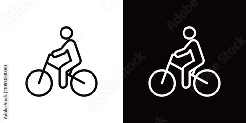 自転車のシンプルなラインアイコン