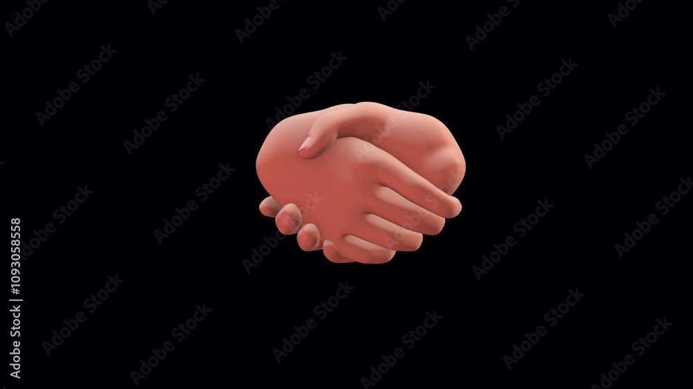 3d handshake on alpha channel background. 3d handshake on alpha channel background.