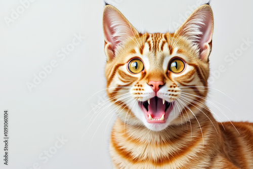 Close-Up of Orange Tiger Cat with Intense Gaze