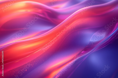 A mesmerizing abstract composition of gradient glass curves, glowing softly with blurred edges and vibrant transitions,