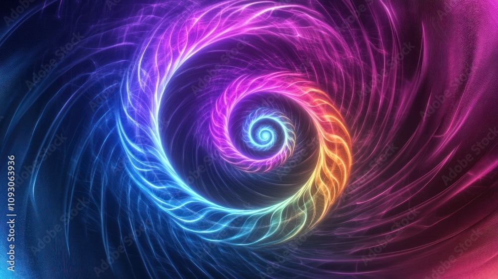 Abstract neon spiral with dynamic colors, seamlessly rotating against a black background in high-definition 4K Abstract neon spiral with dynamic colors, seamlessly rotating against a black background in high-definition 4K