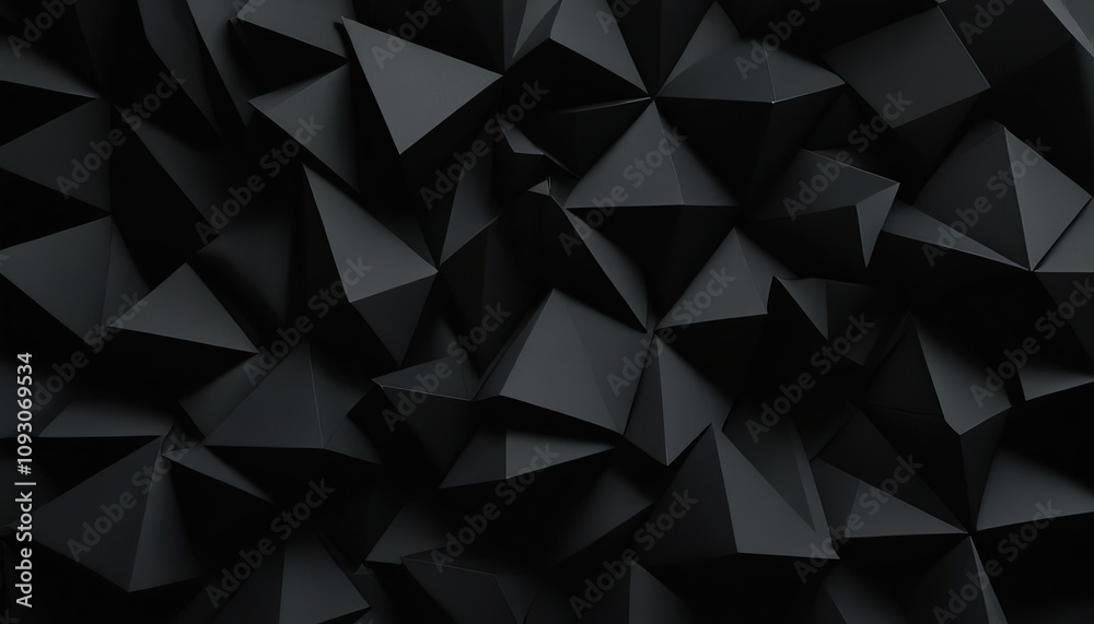 Obraz premium Black geometric hexagonal abstract background surface polygonal pattern with glowing hexagons 202