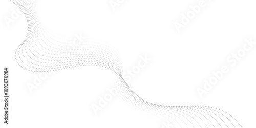 Abstract gray wave dynamic curve dots lines background. Energy technology concept halftone modern backdrop design for business, presentation, banner.