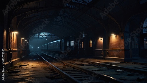 Obraz na płótnie tunnel in the night , AI Generated. w salonie