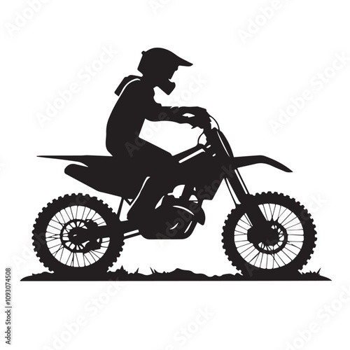 Motocross vector silhouette. Dirt Bike vector design. Dirt Bike logo icon black and white.