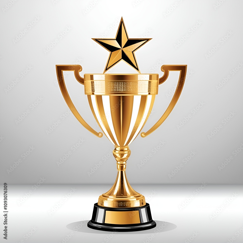 A golden trophy with a star on top A golden trophy with a star on top