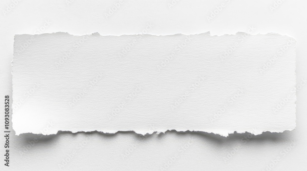 Torn paper on a white background, the jagged edges forming an irregular shape, evoking a sense of chaos and fragility. Torn paper on a white background, the jagged edges forming an irregular shape, evoking a sense of chaos and fragility.