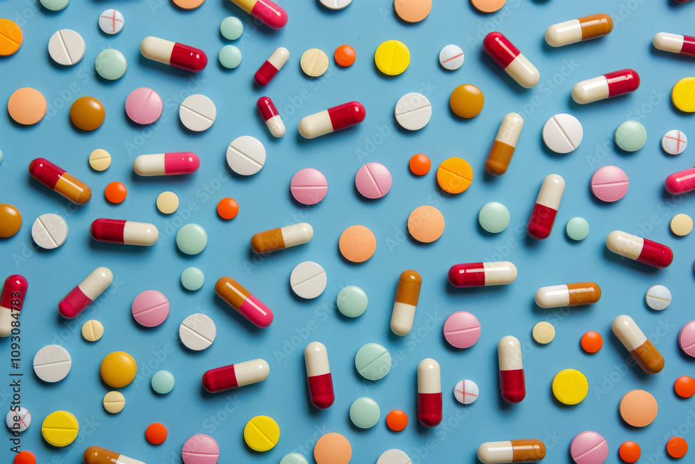 Medical background with pills, pills, vitamins Medical background with pills, pills, vitamins
