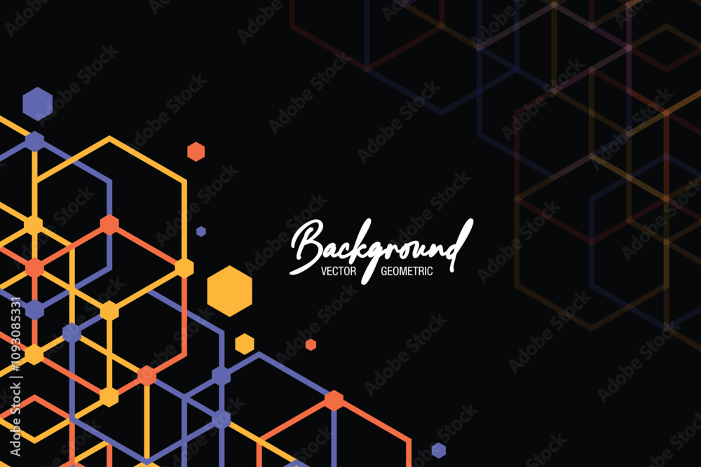 Fototapeta premium Hexagons Design abstract background with geometric shapes EPS 10
