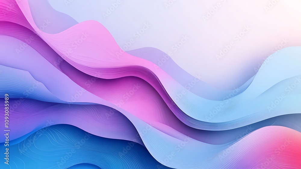 Blurred wave background with a pastel blue and purple gradient Blurred wave background with a pastel blue and purple gradient