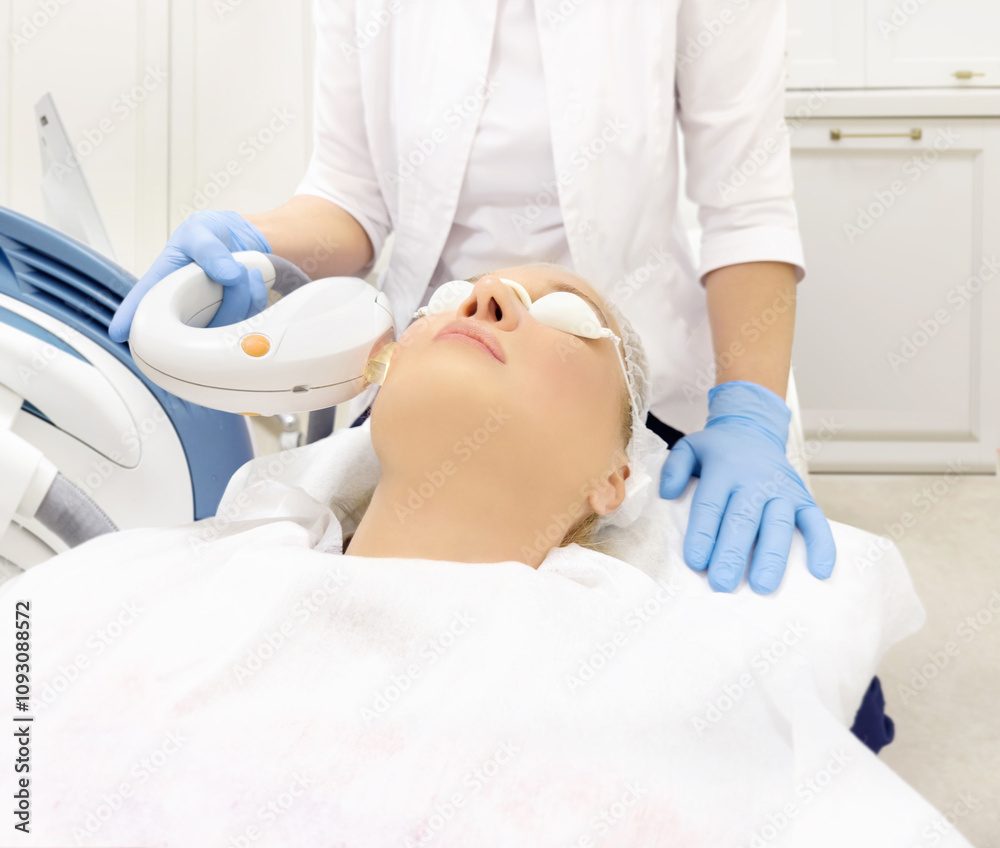 Obraz premium Photorejuvenation,Cosmetic Laser Dermatology ,dermatologist offices,laser technology 