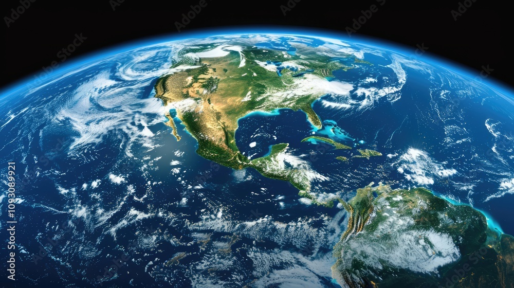 Fototapeta premium Planet Earth viewed from space