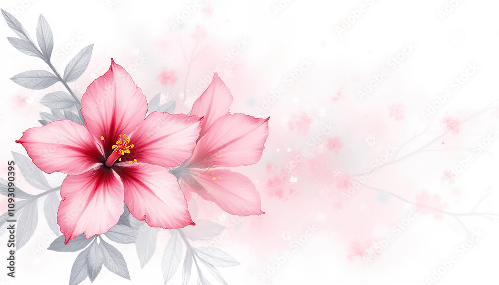 Beautiful pink hibiscus flower with soft background and elegant design
Beautiful pink hibiscus flower with soft background and elegant design